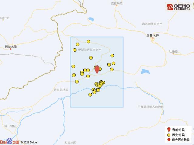 新疆阿克苏地区库车市发生4.5级地震