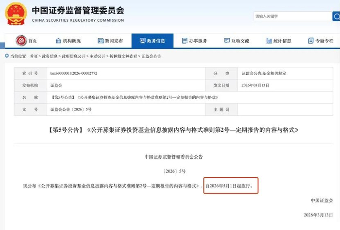 公募基金信息披露规则发布！更加突出以投资者为本