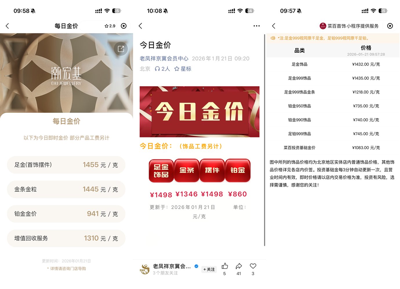 品牌金饰克价超1400元 贵金属分析师：预计价格中心年内将逐步上移